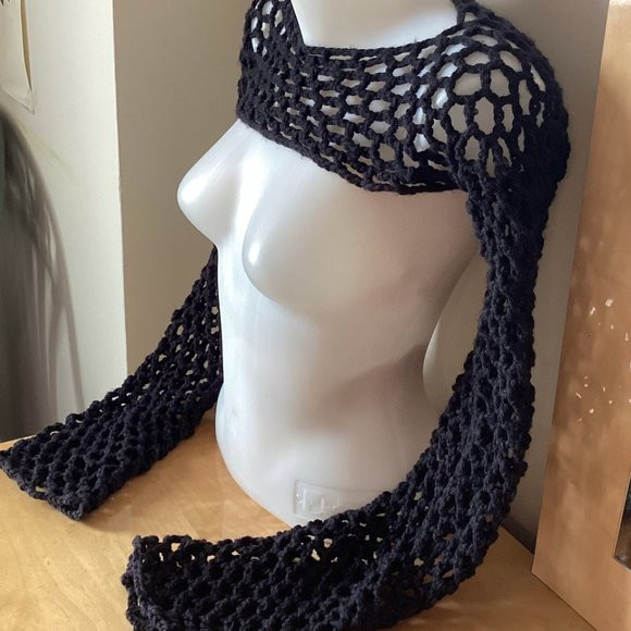 Handmade Black Crochet Fishnet Bolero Shrug | Poshmark