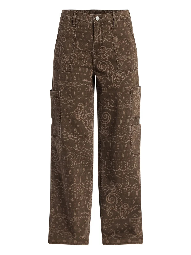 No Boundaries Wide Leg Cargo Pants, 33.5'' Inseam, Women's and Women's Plus Sizes XXS-4X | Walmart (US)