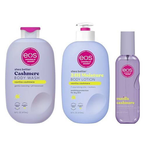 eos Vanilla Cashmere Scent Layering Bundle - Body Wash, Body Mist, Body Lotion | Amazon (US)