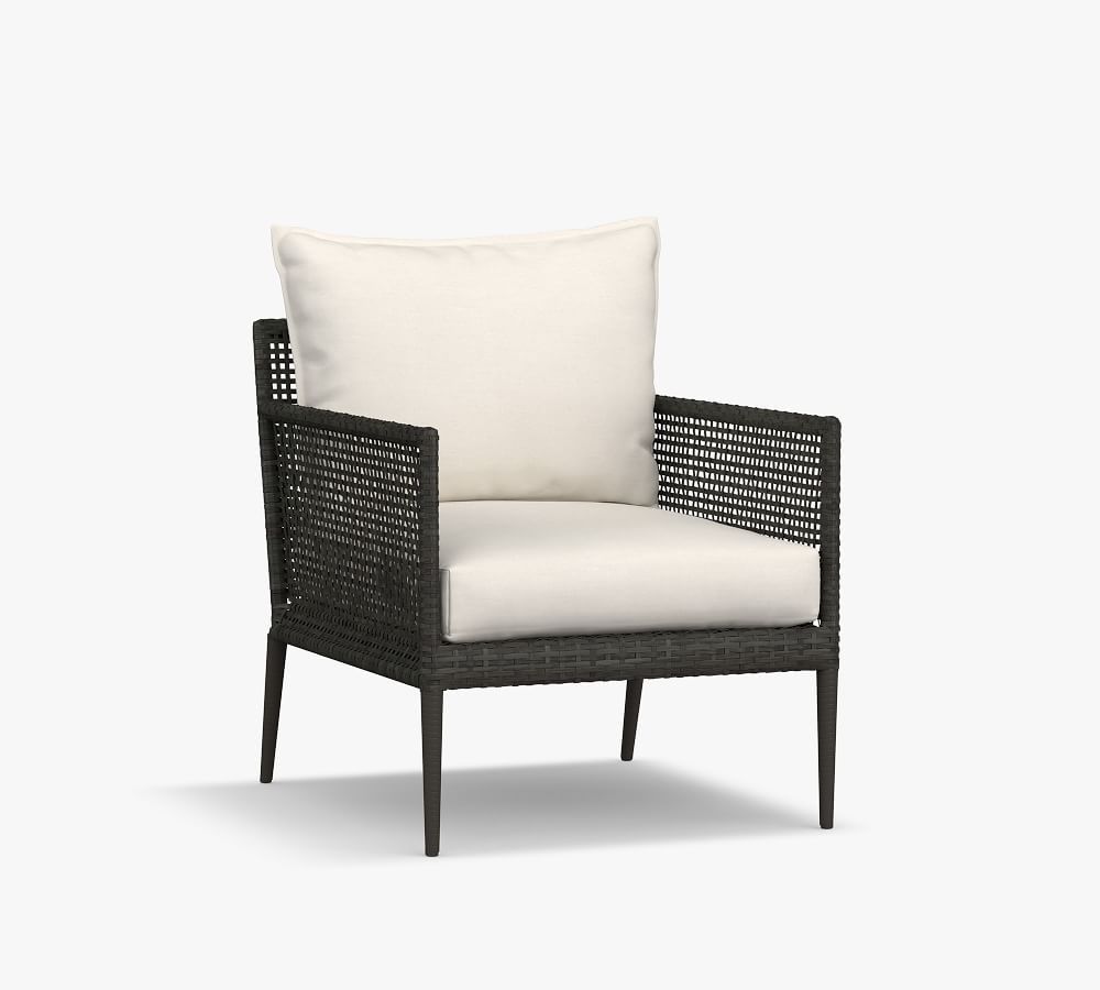 Cammeray All-Weather Wicker Patio Lounge Chair, Black | Pottery Barn (US)