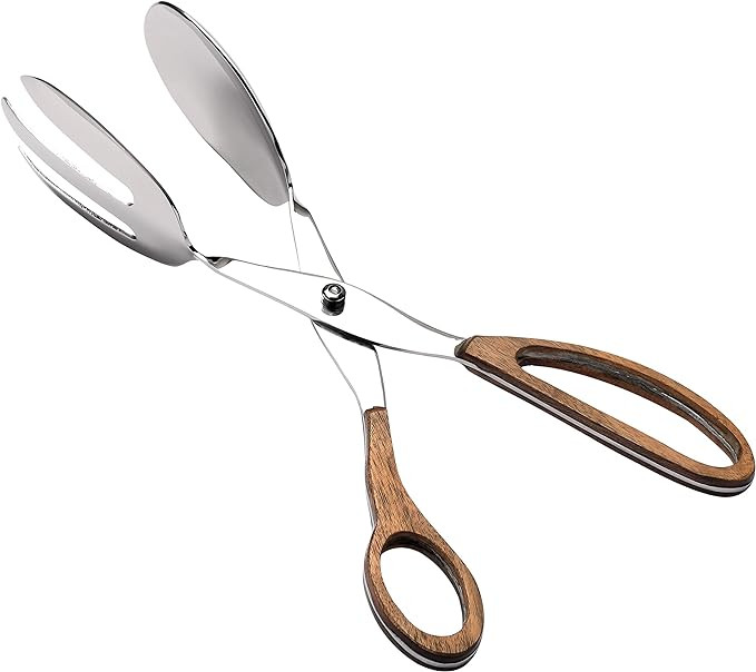 Folkulture Salad Tongs or Tongs for Cooking, Heavy Duty Stainless Steel Kitchen Tongs for Cooking... | Amazon (US)
