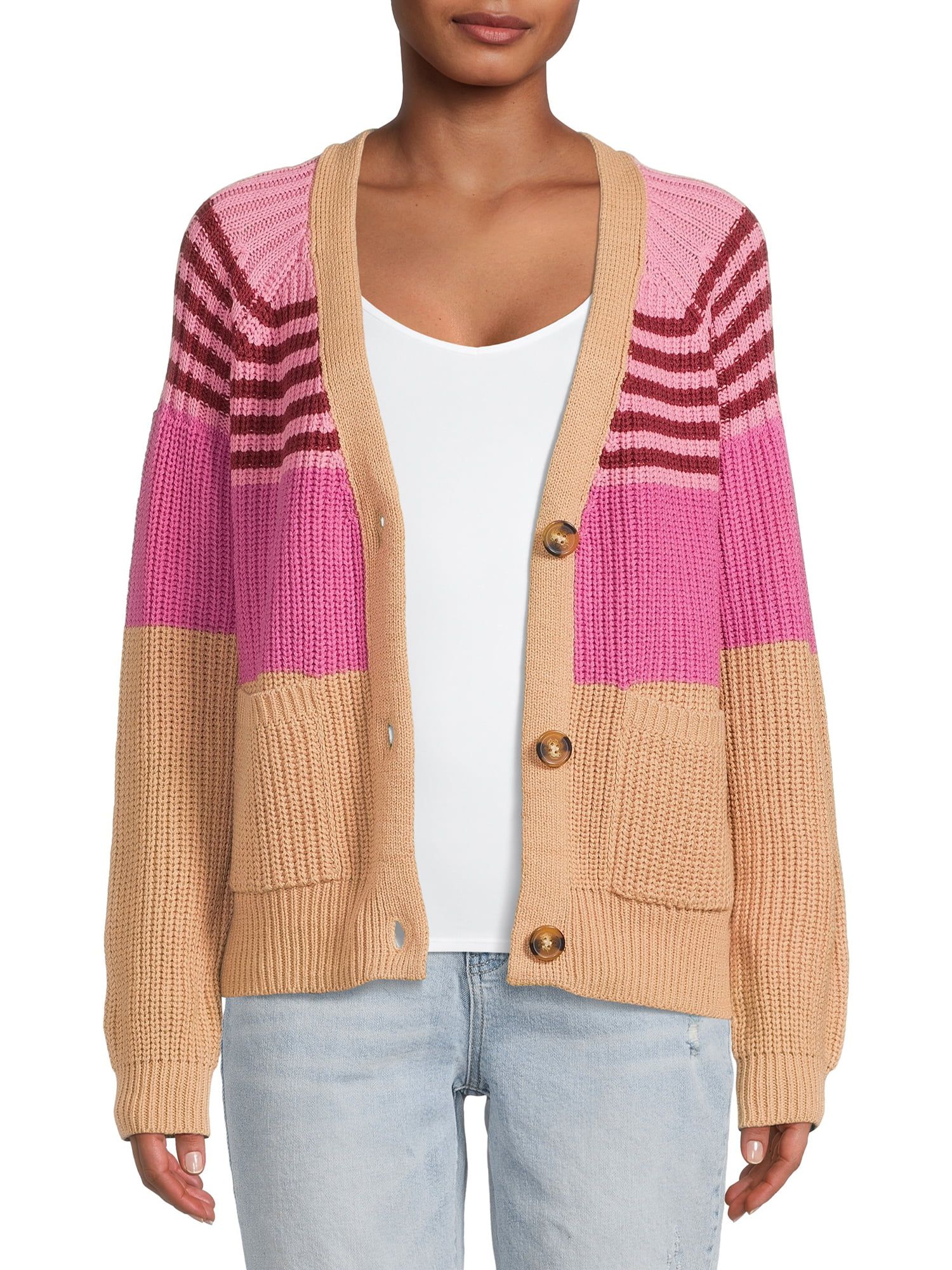 Time and Tru Women's Boyfriend Cardigan - Walmart.com | Walmart (US)