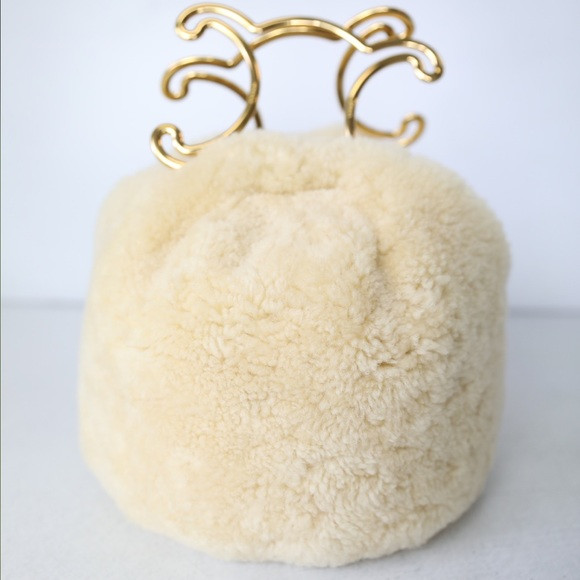 Celine Pleated Purse Triomphe Frame In Shearling | Poshmark