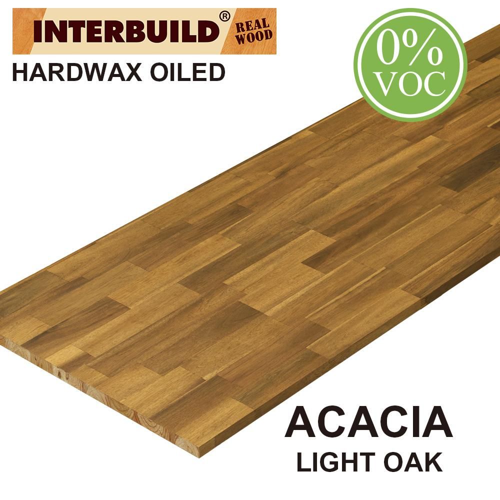Interbuild Acacia 6 ft. L x 36 in. D x 1 in. T Butcher Block Island Countertop in Light Oak Stain... | The Home Depot