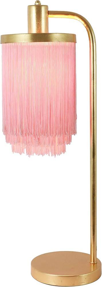 Decor Therapy Framboise Fringe Shade Table Lamp, Gold Leaf | Amazon (US)