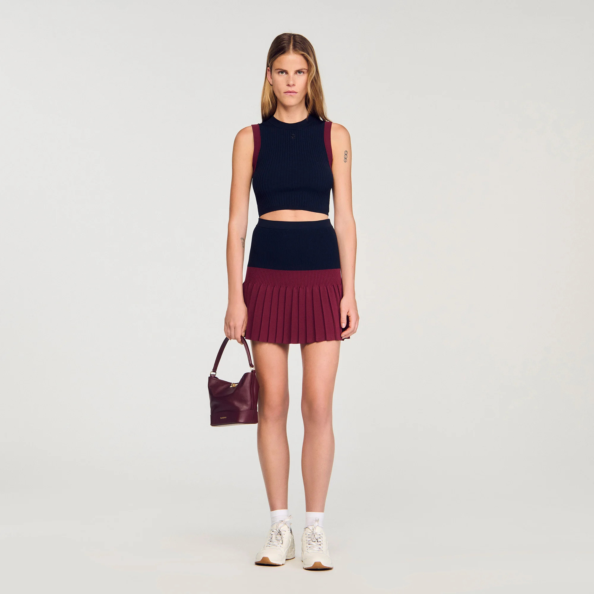 Two-tone knit top | Sandro US | Sandro-Paris US