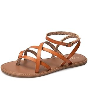 Colgo Women's Summer Strappy Flat Sandals, Adjustable Casual Fisherman Sandal with Open Toe Sling... | Amazon (US)