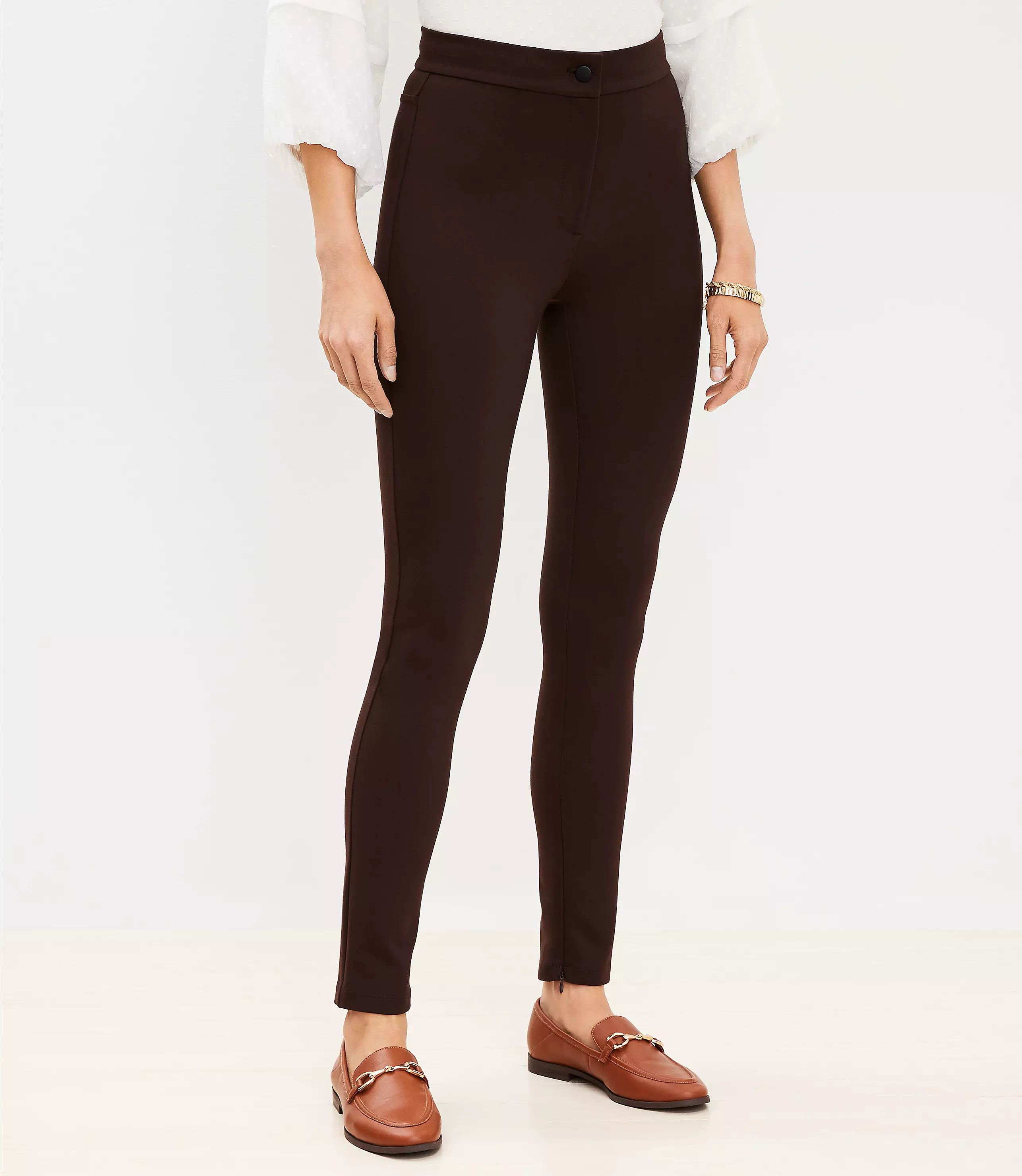 Ankle Zip Ponte Leggings | LOFT