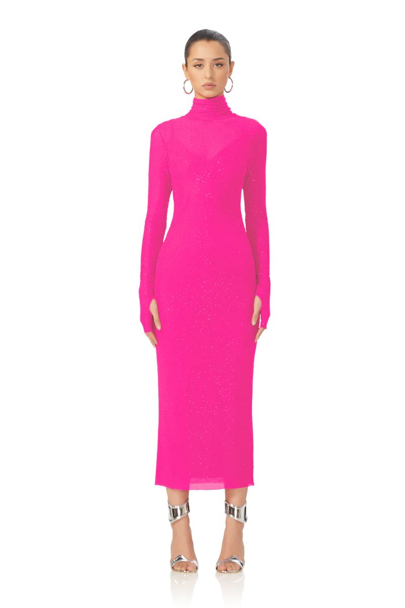 Shailene Rhinestone Dress - Glow Pink | ShopAFRM