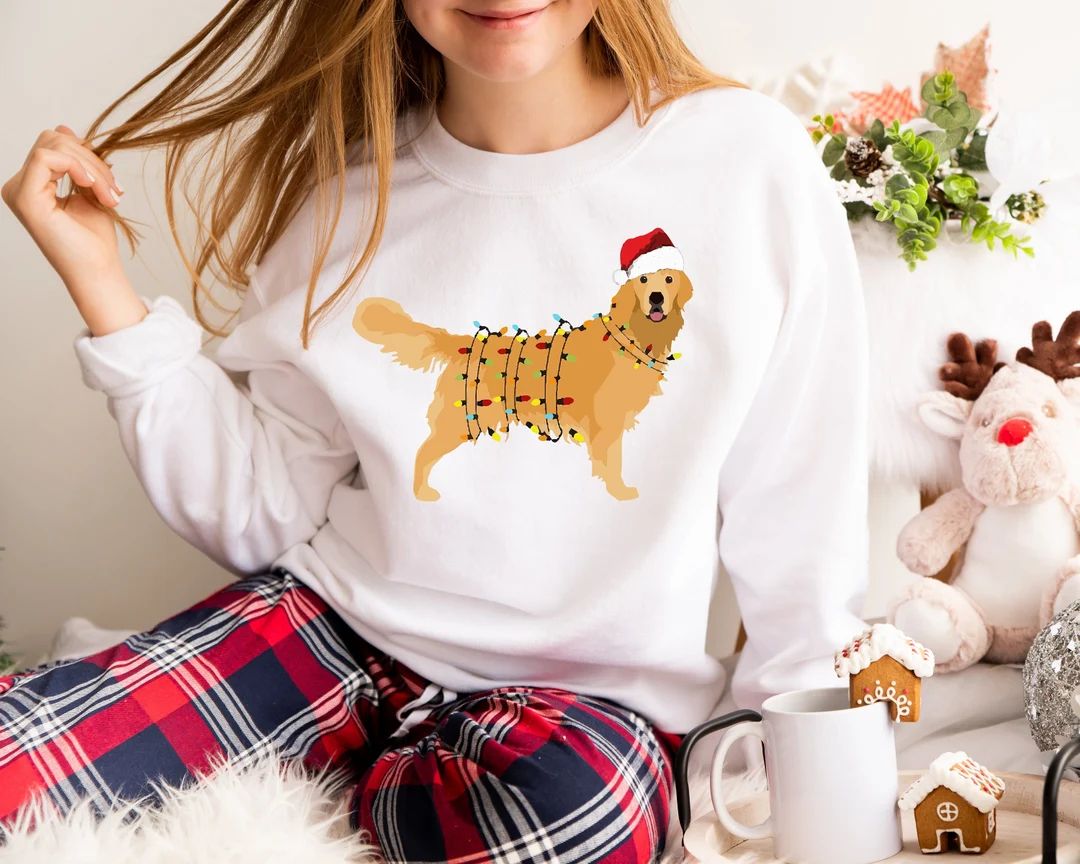 Golden Retriever Sweatshirt Christmas Dog Sweatshirt Happy - Etsy | Etsy (US)