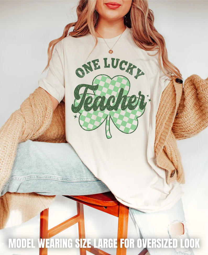 St Patricks Day Teacher Shirt, St Pattys Preschool Teacher, Retro Teacher Shirt, Lucky Teacher Sh... | Etsy (US)