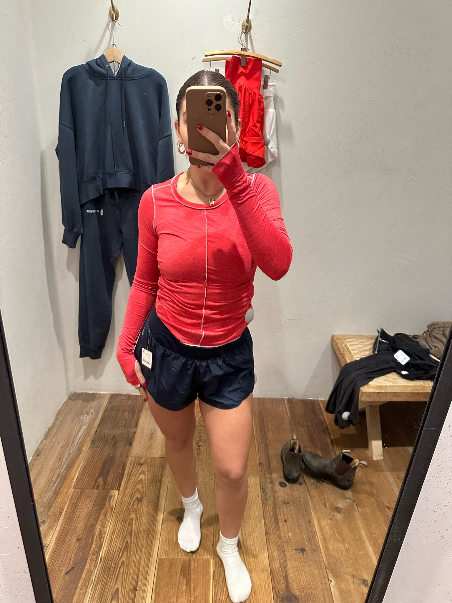 actually obsessed with this long sleeve + shorts combo. wearing xs in both!!!! 

#LTKActive #LTKSeasonal #LTKGiftGuide