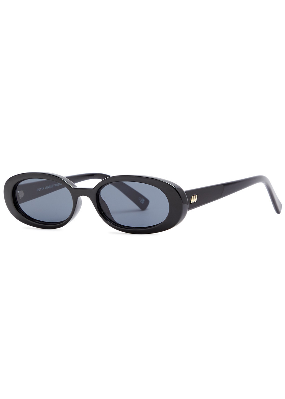 LE Specs Outta Love Oval-frame Sunglasses - Black | Harvey Nichols (Global)
