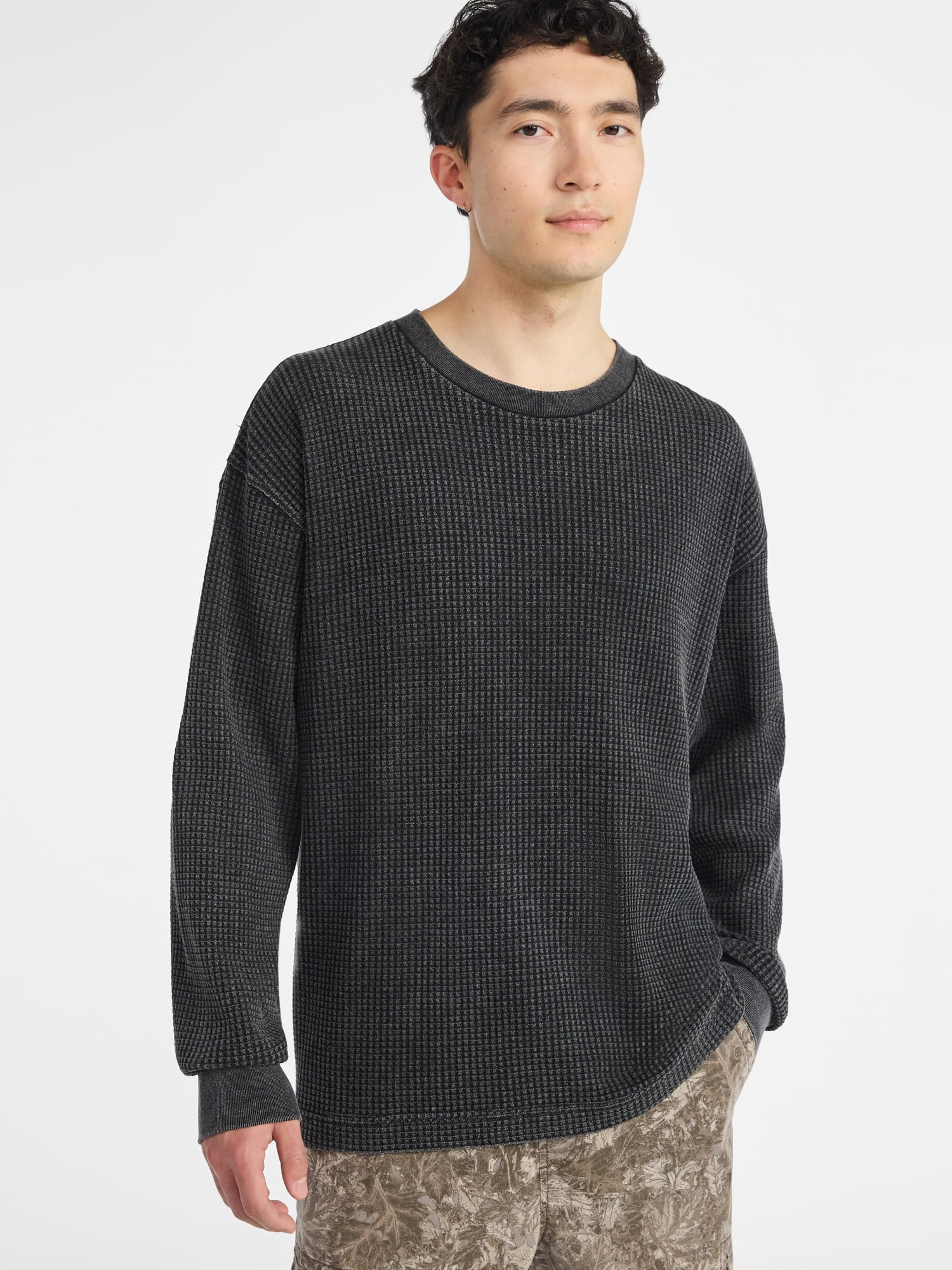 No Boundaries Thermal Tee with Long Sleeves, Men's & Big Men's | Walmart (US)