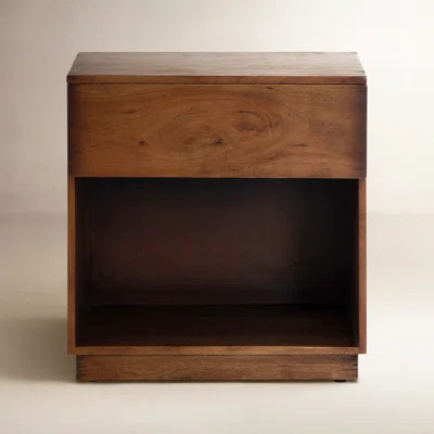Mullane 1 - Drawer Solid Wood Nightstand in Burnt Fruitwood | Wayfair North America