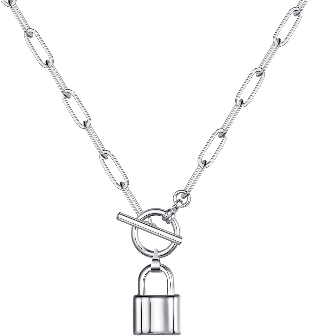 Turandoss Gold Necklaces for Women - 14K Gold Plated Lock Evil Eye Medallion Vintage Coin Necklac... | Amazon (US)