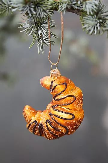 Chocolate Croissant Glass Ornament | Anthropologie (US)