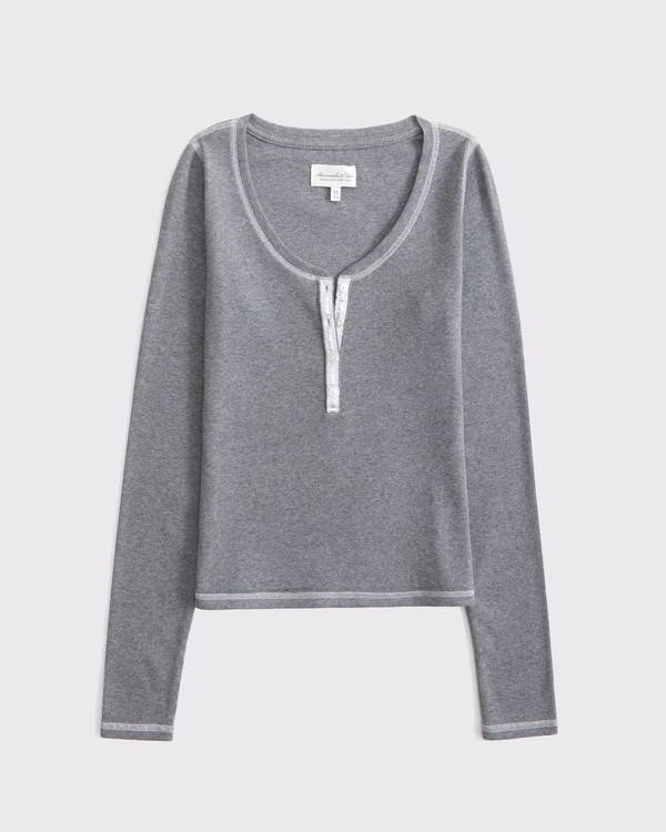 Long-Sleeve Rib Henley | Abercrombie & Fitch (US)