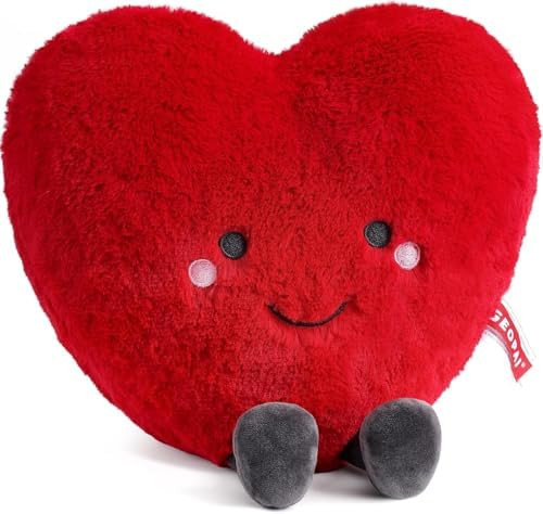 Red Heart Pillow Love Pillow Cute Plush Cushion Toy Heart Throw Pillows Living Microwavable Stuff... | Amazon (US)