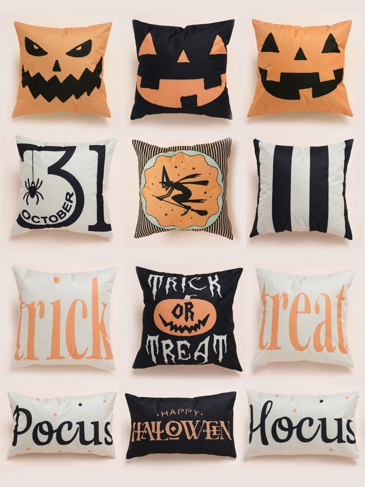 1pc Halloween Element Print Cushion Cover | SHEIN