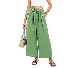 Kocowoo Wide Leg Dress Pants for Women High Waisted Palazzo Pants Casual Lounge Beach Trousers wi... | Amazon (US)
