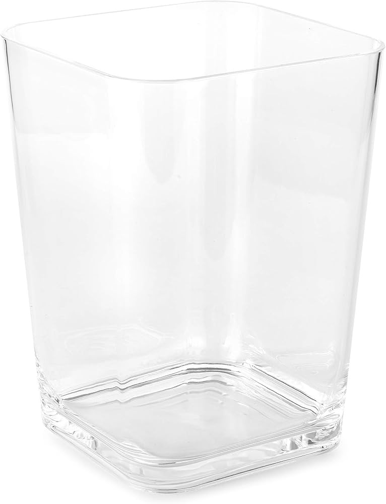 Huang Acrylic Clear Square Wastebasket Trash Can | Garbage Container Bin for Bathrooms, Kitchens,... | Amazon (US)