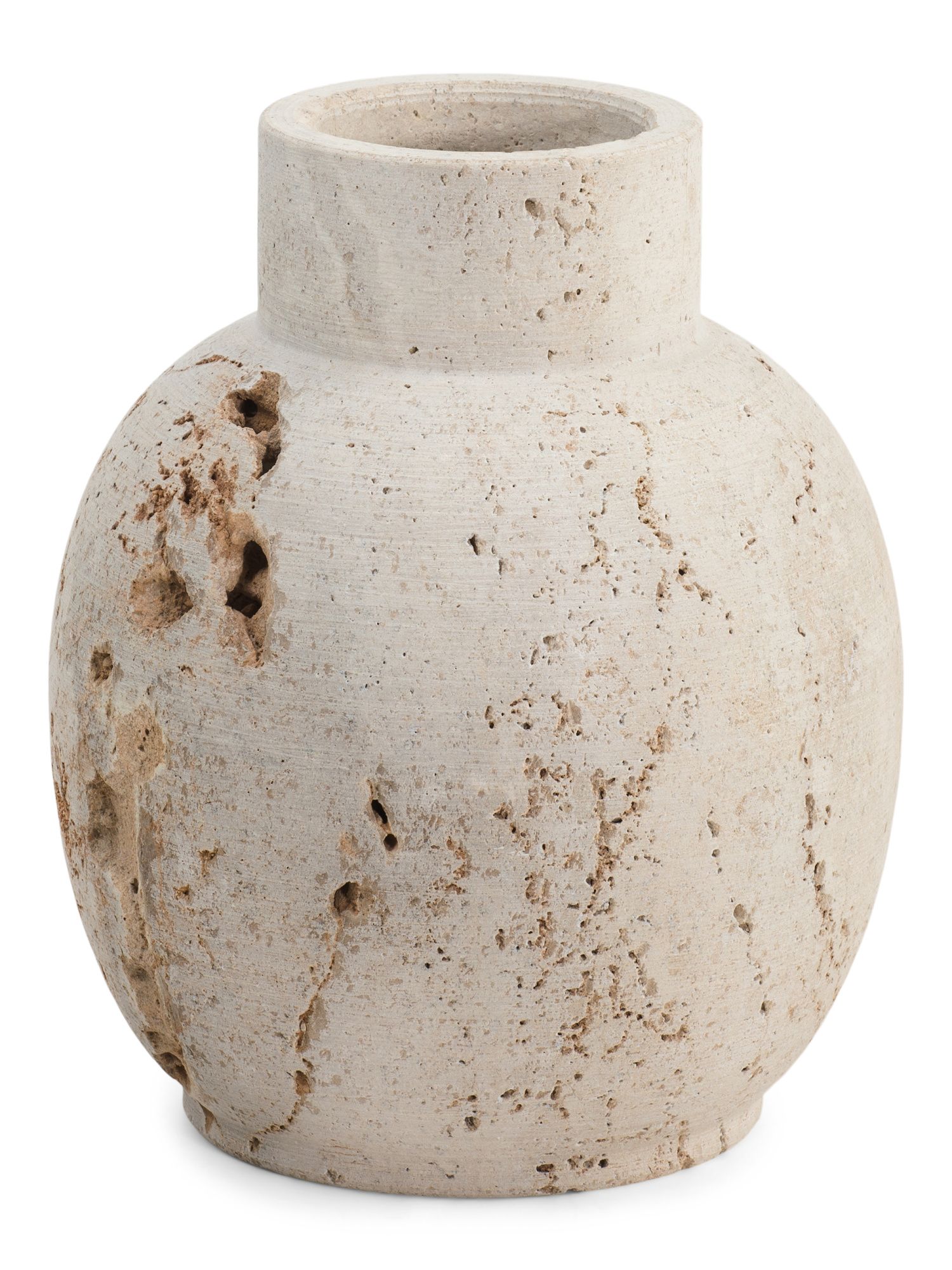 10in Travertine Stone Vase | TJ Maxx