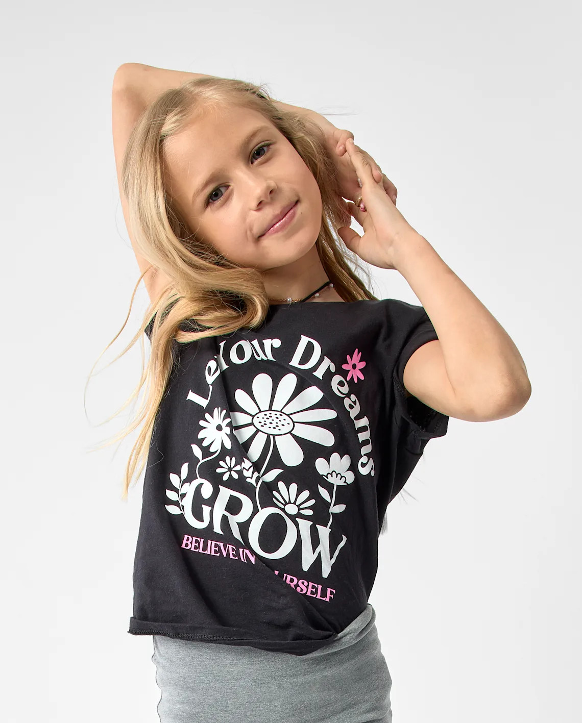 Girls Let Your Dreams Grow Graphic Tee - black | The Children's Place