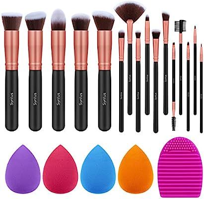 Syntus Makeup Brush Set, 16 Makeup Brushes & 4 Blender Sponge & 1 Brush Cleaner Premium Synthetic... | Amazon (US)