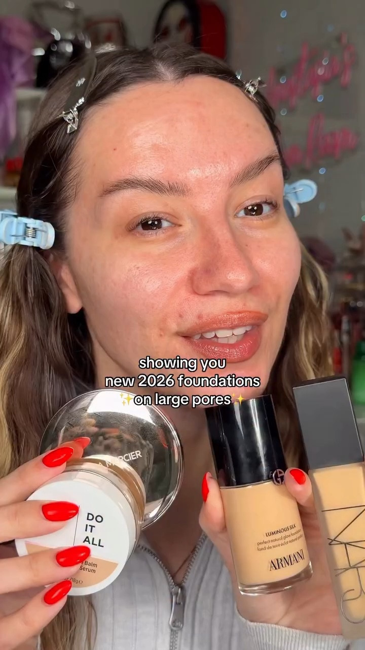 NEW 2026 FOUNDATIONS ON LARGE PORES✅

Which one⁉️
@armanibeauty 
@narsissist 
@itcosmetics 
@lauramercier 

I did not use any blurring primer for this demo, but I do use it when I wear these foundations and skin tints. I find them very textured skin friendly and longwear!🤍 I also do set all of them with loose powder, but wanted to show you just the products on my skin on this video.
#foundation #largepores #armanifoundation #narsfoundation #skintint

#LTKBeauty