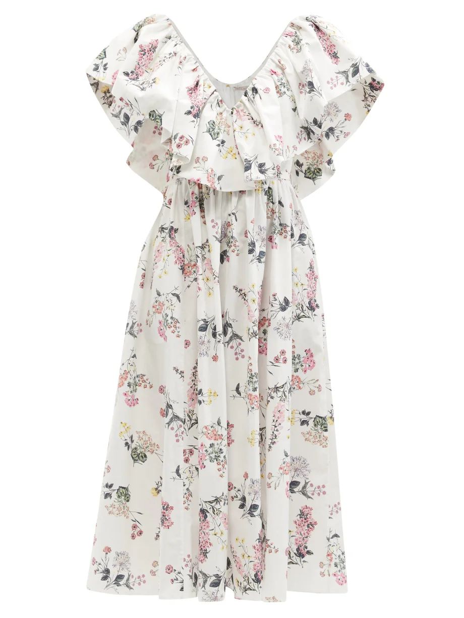 Jarvis floral-print organic-cotton midi dress | Matches (UK)