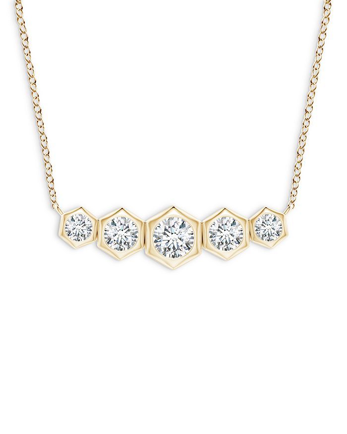 14K Yellow Gold Indochine Tapered Five Diamond Hexagon Bar Necklace, 16-17" | Bloomingdale's (US)