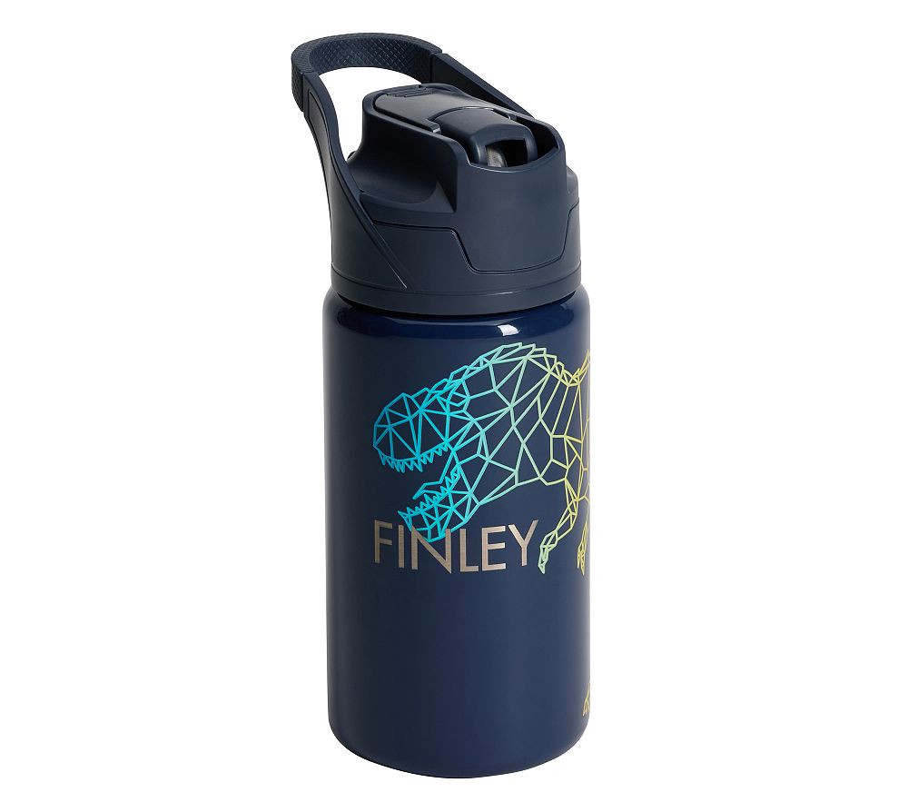 T-Rex Blueprint Glow-in-The-Dark Mackenzie Water Bottle | Pottery Barn Kids