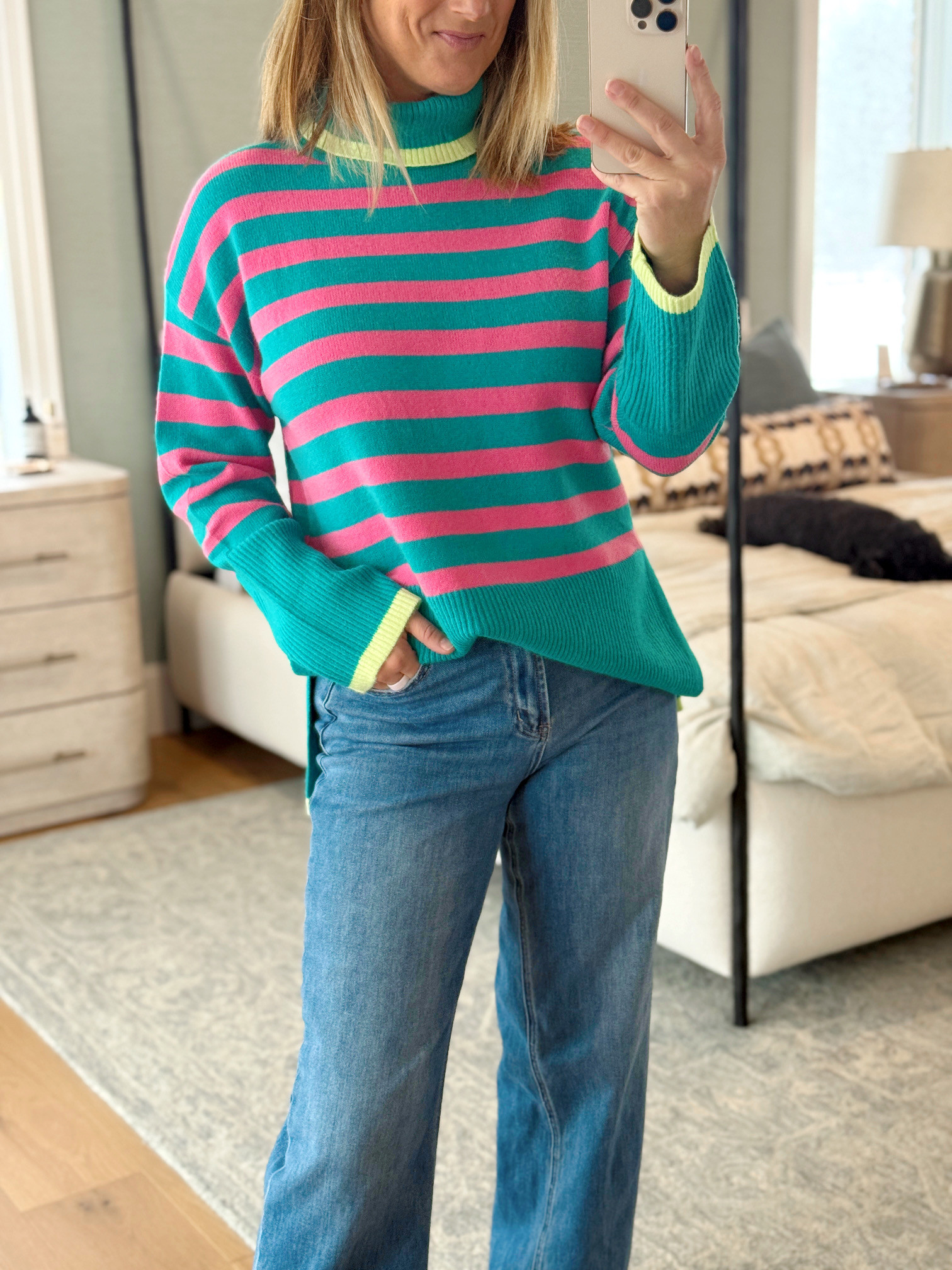 Bringing all the brights to beat the winter blues with this Amazon sweater! True to size, wearing in medium! 

#LTKootd #LTKFindsUnder50