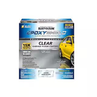 90 oz. Clear High-Gloss 2-Part Epoxy Interior Low VOC Premium Concrete Garage Floor Top Coat Kit | The Home Depot