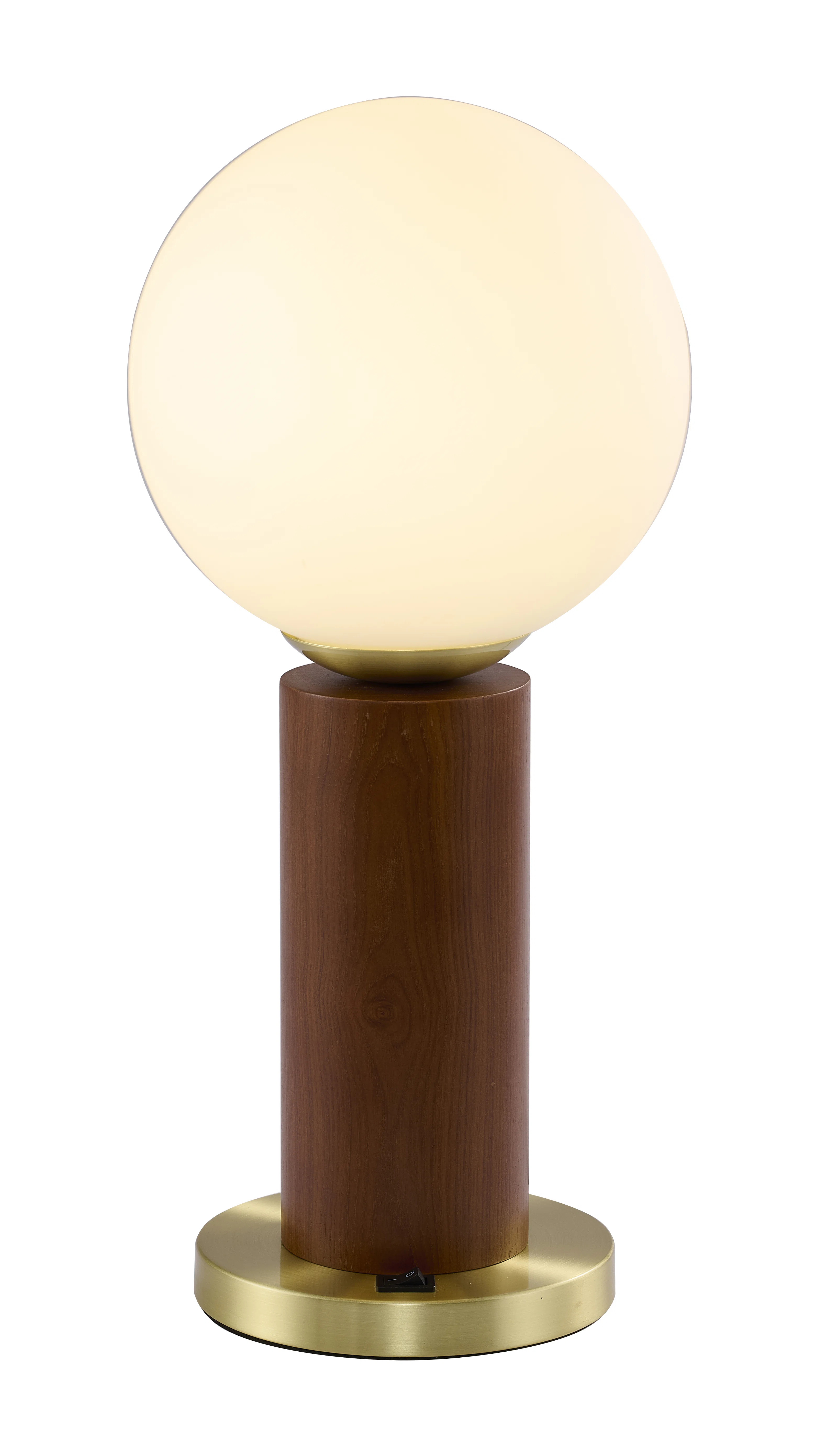 1-Light Dark Oak And Stain Brass Table Lamp With A Glass Shade | Wayfair North America