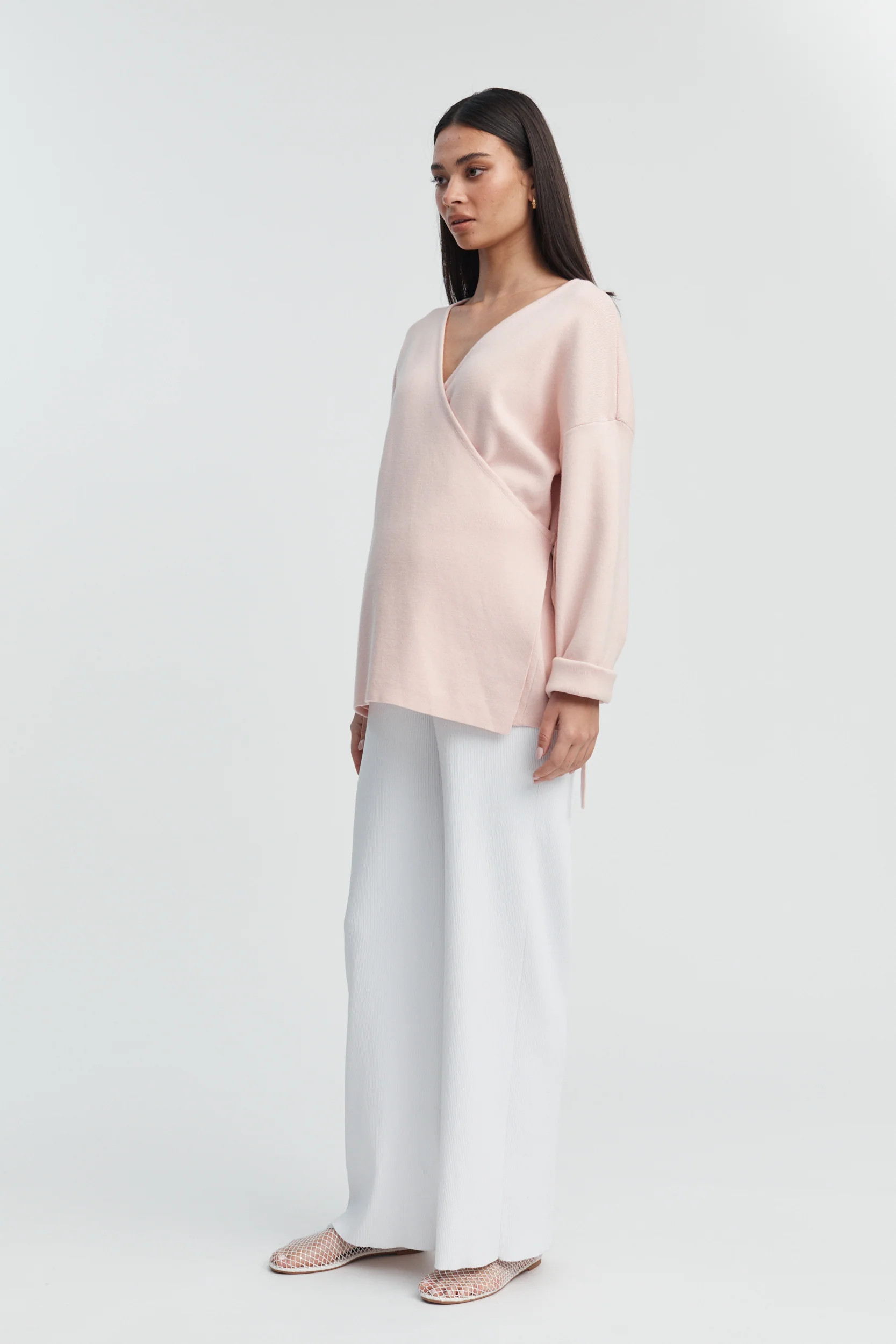 Wrap Tie Knit (Peony) - FINAL SALE | Legoe Heritage Maternity APAC