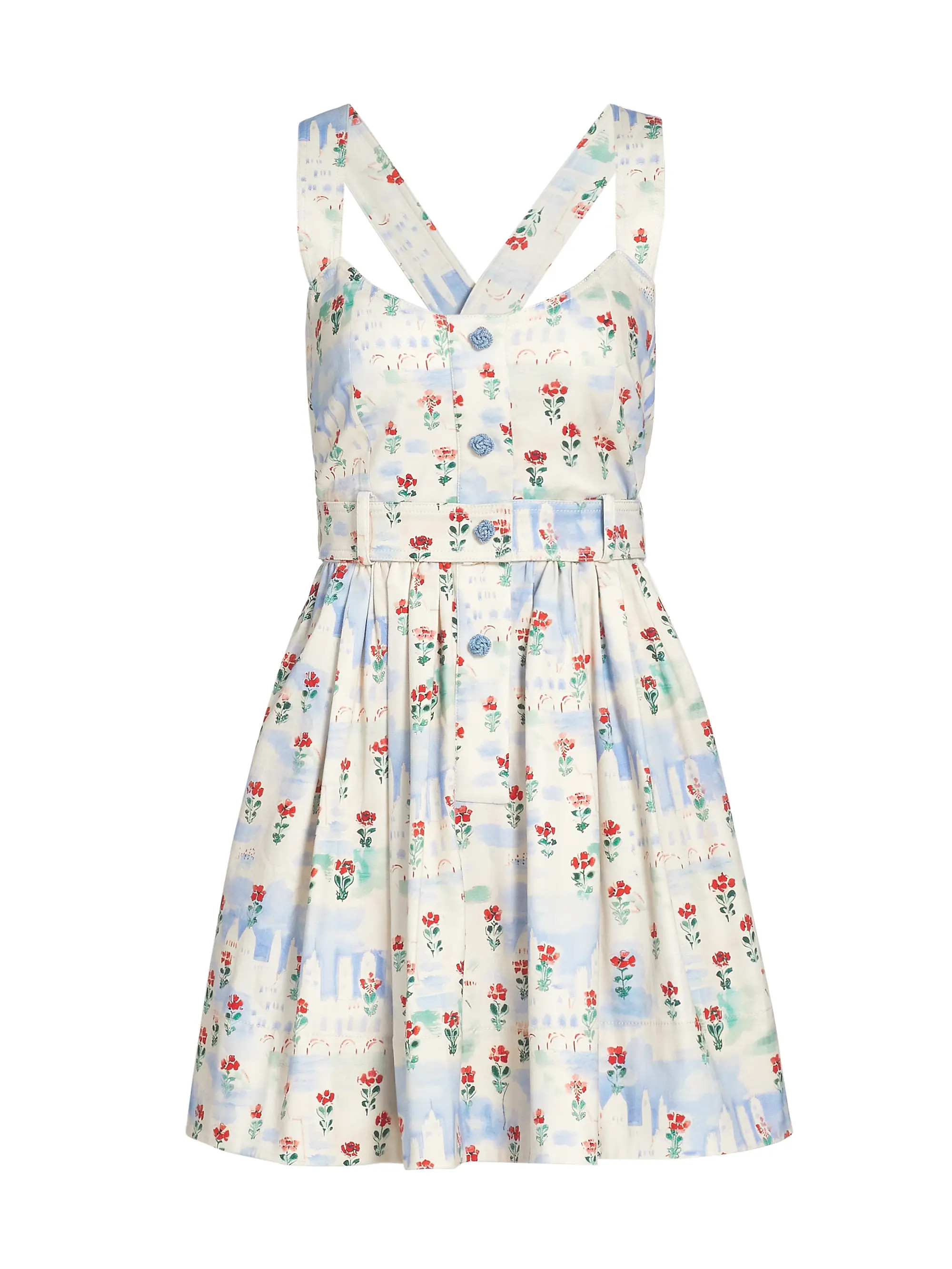 Hunter Bell Eileen Floral Stretch Cotton Minidress | Saks Fifth Avenue | Saks Fifth Avenue