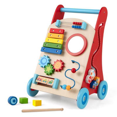 Safstar Wooden Baby Walker Baby Push Walker with Handle Storage & Wheels Walker Toy | Target