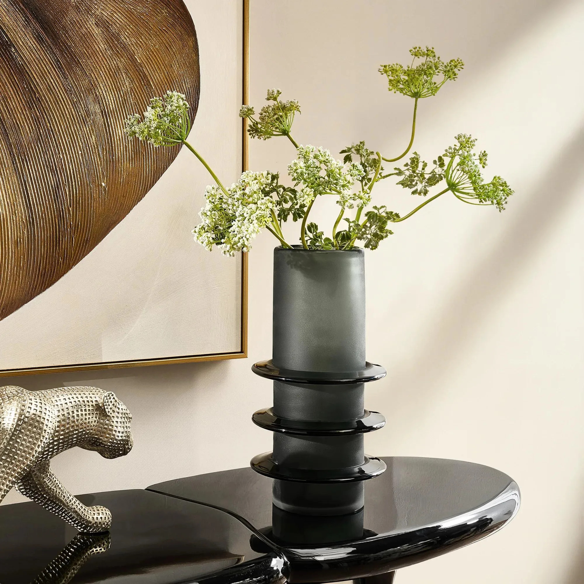Pierre Glass Vase - Charcoal | Z Gallerie