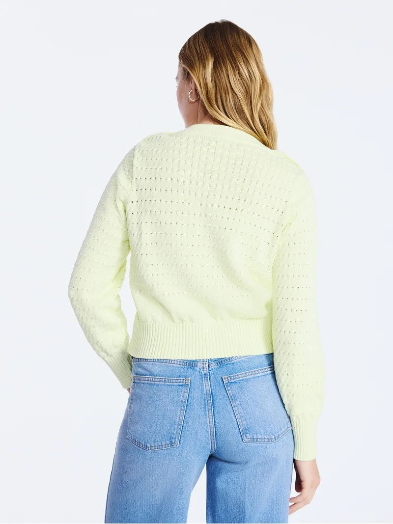 Free Assembly Women's Button Shoulder Sweater with Long Sleeves, Sizes XS-XXL | Walmart (US)