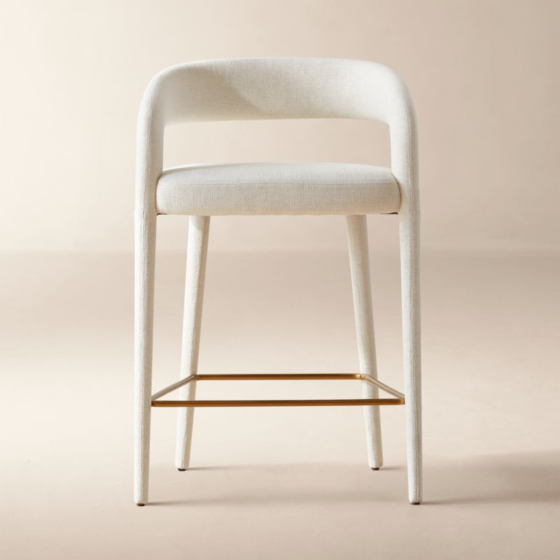Lisette White Performance Fabric Counter Stool + Reviews | CB2 | CB2