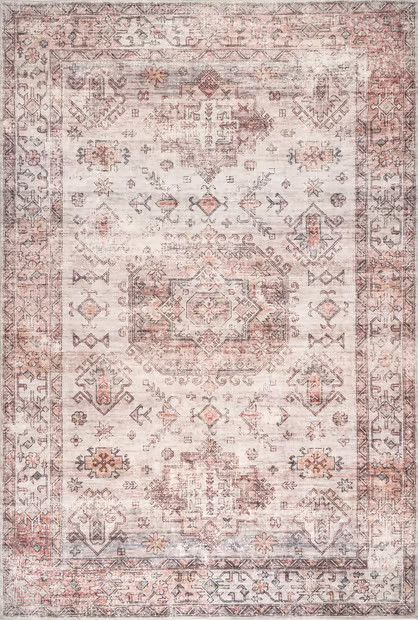 Peach Lorelai Faded Medallion Area Rug | Rugs USA