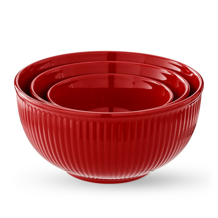Ribbed Ceramic Mixing Bowls, Set of 3 | Williams-Sonoma