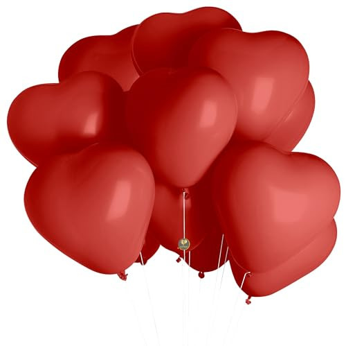 AFTERLOON® Biodegradable Balloons 24 pcs Grapefruit Red 10 Inch Heart Shaped, Thickened Extra Strong Natural Latex Helium Float, Proposal Marriage Love Baby Shower Gender Reveal Wedding Bridal | Amazon (US)
