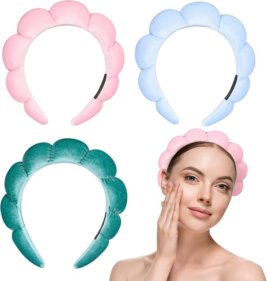 mannolck Spa Headband, Headbands for Women, 3 Pack Makeup Headbands, for Face Washing Yoga Makeup... | Amazon (US)