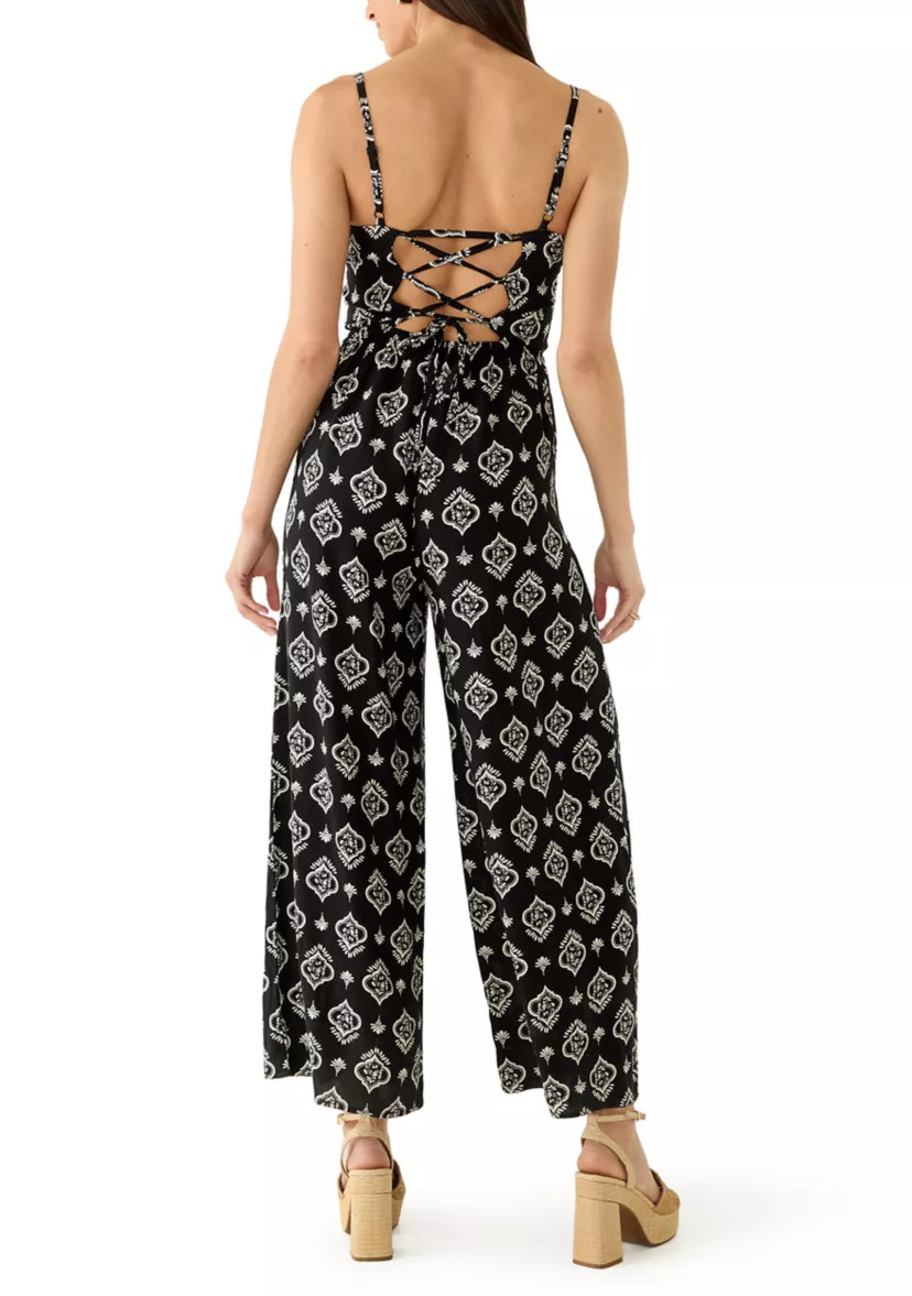 Women's Lace Up Back Wide Leg Jumpsuit | Belk