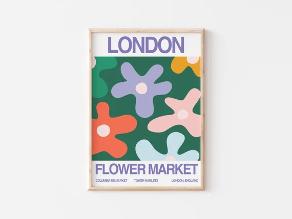 London flower market poster printable wall art print  | Etsy | Etsy (US)