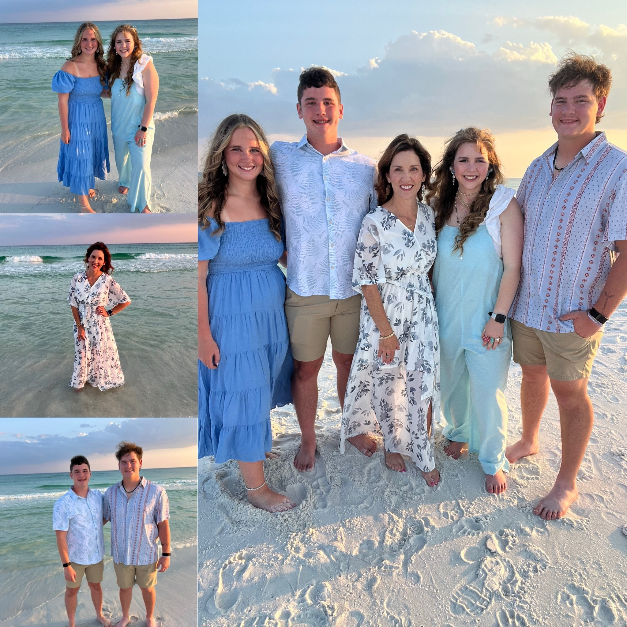 Beach Family Pictures time.  Gimme all the blues when it comes to sunset beach pics. 

These were perfect for last minute beach pics 🌊🤍🩵

Perfect throw together look that looks perfectly put together for any Crazy Busy Mama 



#LTKFamily #LTKTravel #LTKFindsUnder50