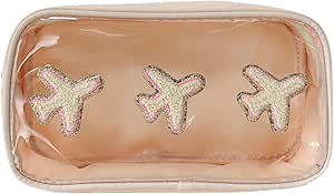 Clear Makeup Letter Bag Chenille Letter patch Makeup Cosmetic Bag for Air Plane Flight Travel Acc... | Amazon (US)